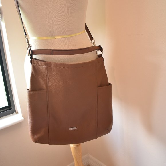 COACH Brown Leather Park Hobo Shoulder Bag F31323 - Picture 1 of 10
